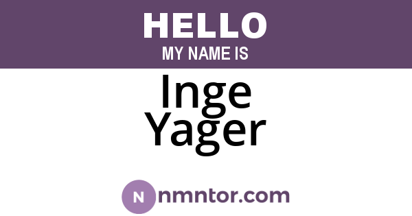 Inge Yager