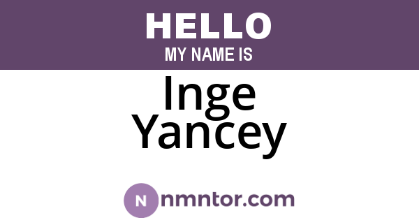 Inge Yancey