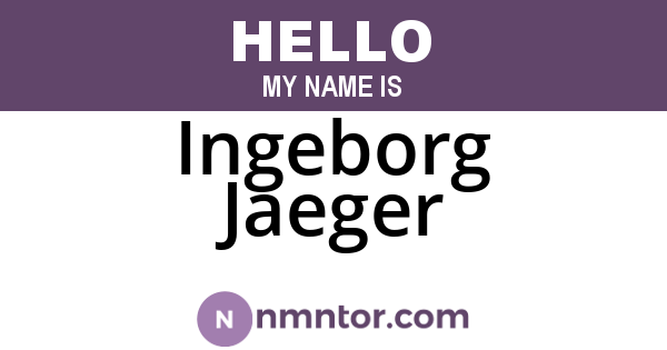 Ingeborg Jaeger