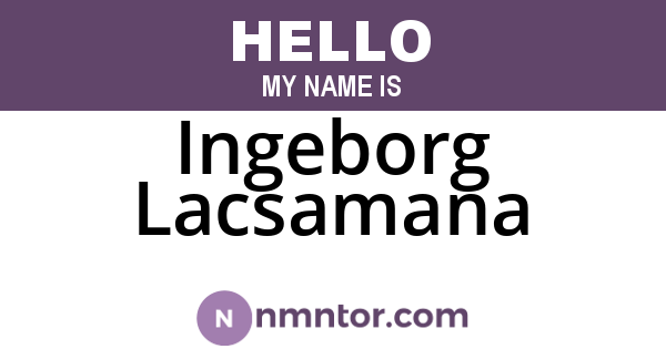 Ingeborg Lacsamana