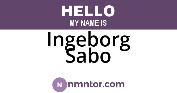 Ingeborg Sabo