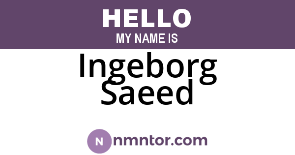 Ingeborg Saeed