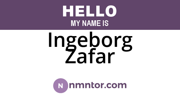 Ingeborg Zafar