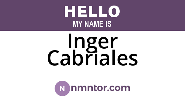 Inger Cabriales