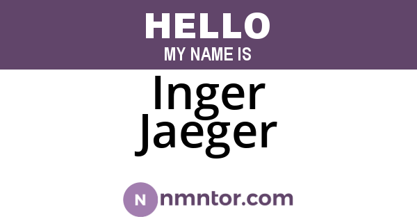 Inger Jaeger