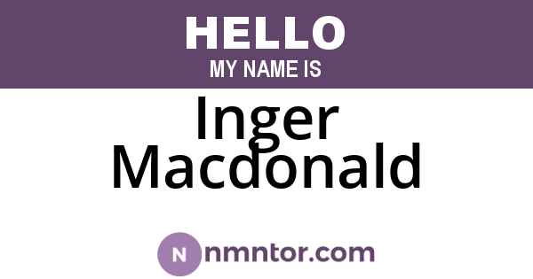 Inger Macdonald