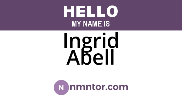 Ingrid Abell