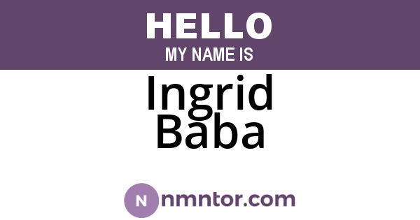 Ingrid Baba