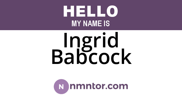Ingrid Babcock