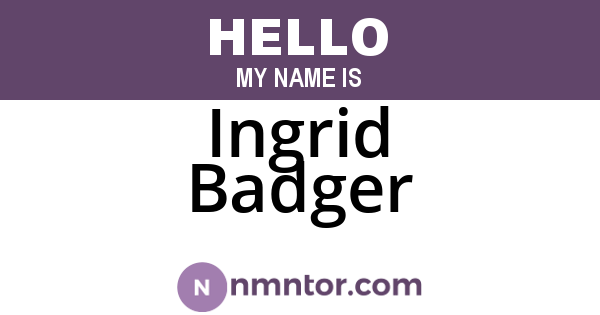 Ingrid Badger