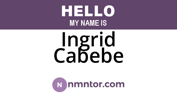 Ingrid Cabebe