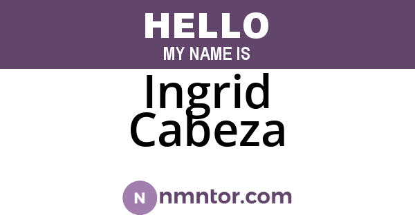 Ingrid Cabeza