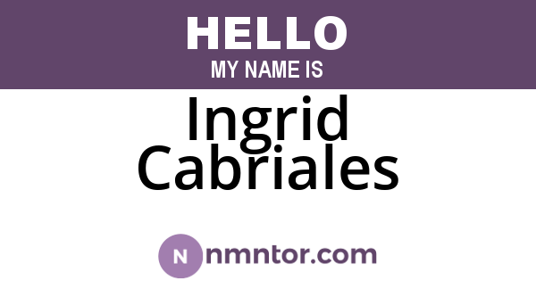 Ingrid Cabriales