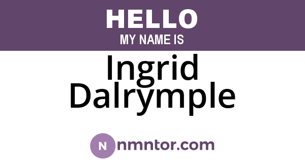 Ingrid Dalrymple