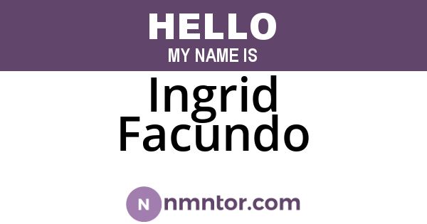 Ingrid Facundo