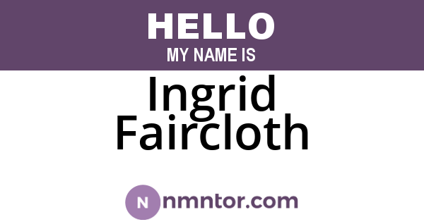 Ingrid Faircloth