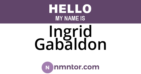 Ingrid Gabaldon