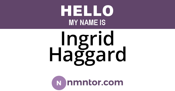 Ingrid Haggard