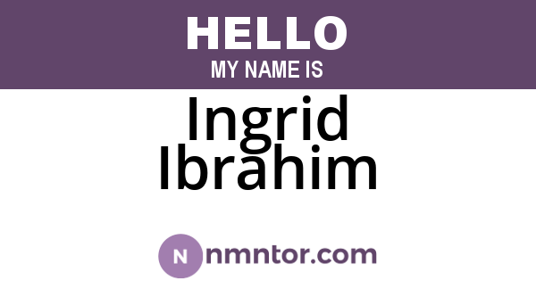Ingrid Ibrahim