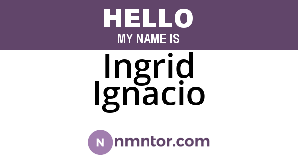 Ingrid Ignacio