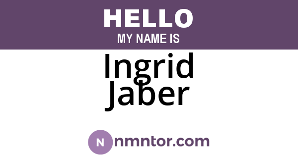 Ingrid Jaber