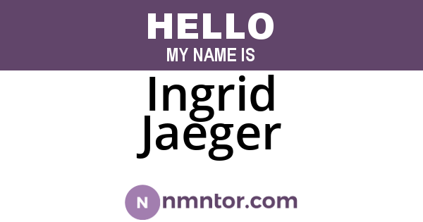 Ingrid Jaeger