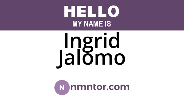 Ingrid Jalomo