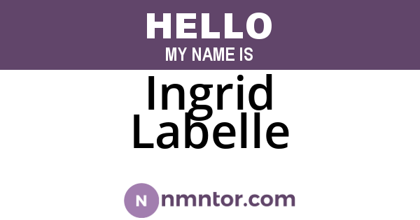 Ingrid Labelle