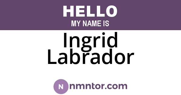 Ingrid Labrador