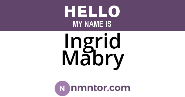Ingrid Mabry