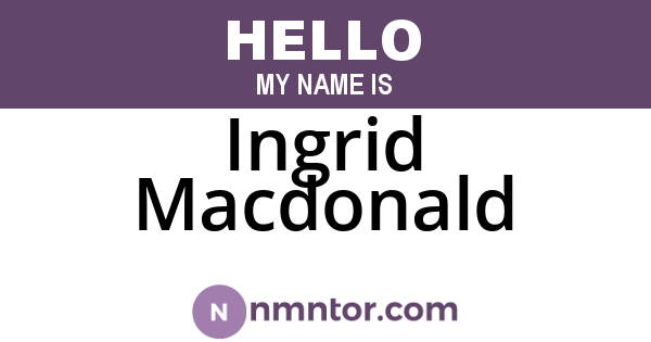 Ingrid Macdonald