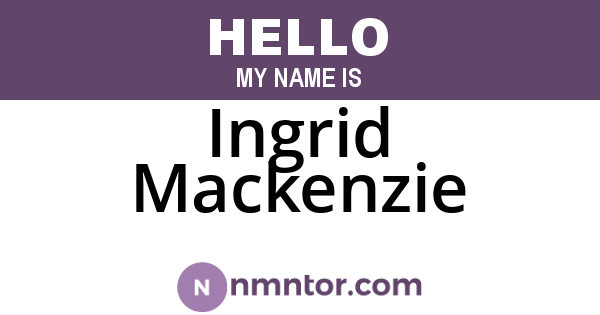 Ingrid Mackenzie