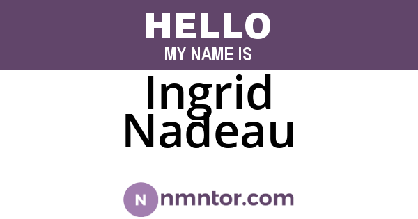 Ingrid Nadeau