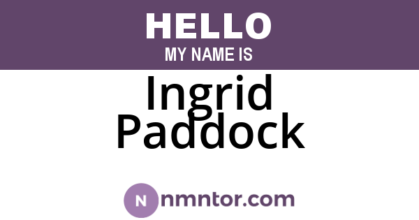 Ingrid Paddock