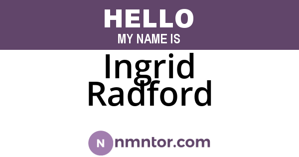Ingrid Radford