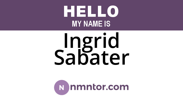 Ingrid Sabater