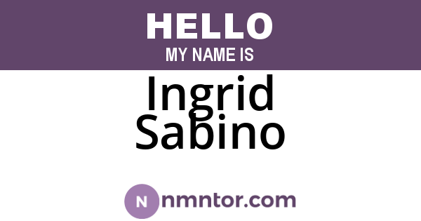Ingrid Sabino