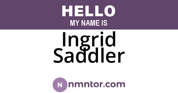 Ingrid Saddler