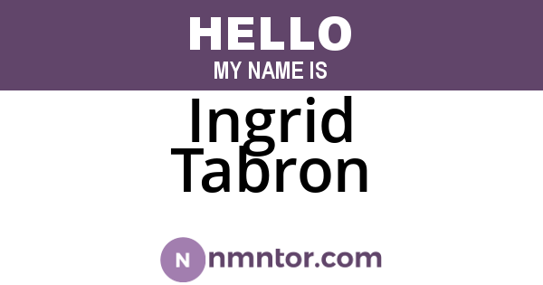 Ingrid Tabron