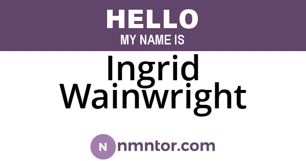 Ingrid Wainwright