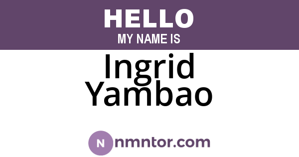 Ingrid Yambao