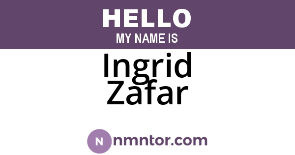 Ingrid Zafar