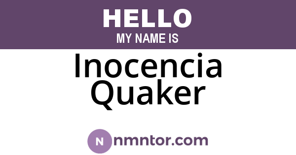 Inocencia Quaker