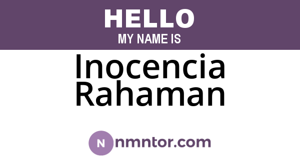 Inocencia Rahaman