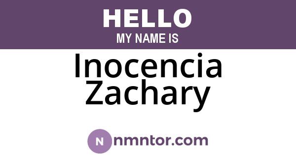 Inocencia Zachary