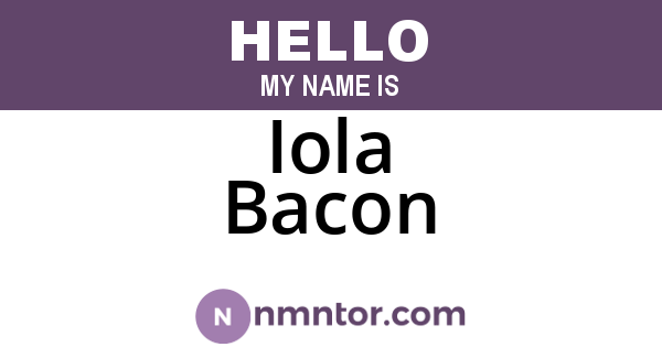 Iola Bacon