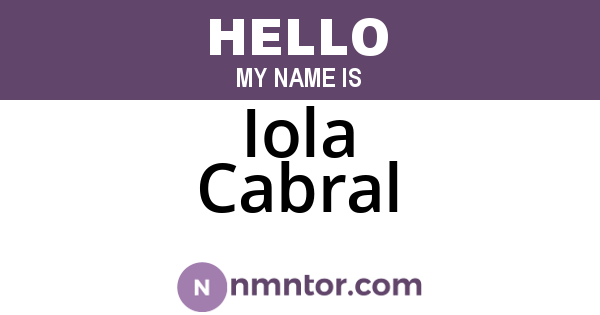 Iola Cabral