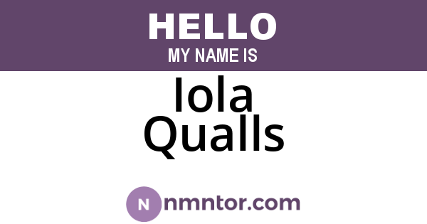 Iola Qualls