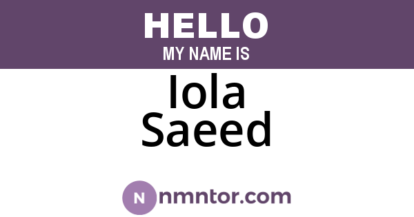Iola Saeed