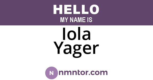 Iola Yager